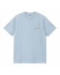Camiseta orgánica de manga corta Carhartt WIP American Script Frosted Blue para hombre