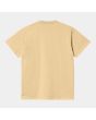Camiseta de manga corta Carhartt WIP Chase amarilla con logo dorado para hombre posterior