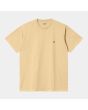 Camiseta de manga corta Carhartt WIP Chase amarilla con logo dorado para hombre