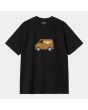 Camiseta orgánica de manga corta Carhartt WIP Mystery Machine Negra para hombre