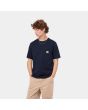 Hombre con Camiseta de manga corta con bolsillo Carhartt WIP Pocket azul marino oscuro