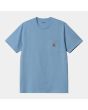 Camiseta de manga corta con bolsillo Carhartt WIP Pocket Piscine Heather azul celeste para hombre