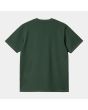 Camiseta de manga corta Carhartt WIP Script verde y blanca para hombre posterior