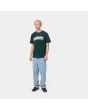 Hombre con Camiseta de manga corta Carhartt WIP University T-Shirt SS verde frontal