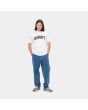 Hombre con Camiseta de manga corta Carhartt WIP University T-Shirt SS blanca frontal 