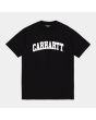 Camiseta de manga corta Carhartt WIP University Negra con logo Blanco para hombre