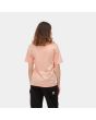 Mujer con camiseta de manga corta Carhartt WIP Script Embroidery rosa posterior