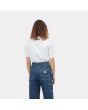 Mujer con camiseta de manga corta Carhartt WIP Script Embroidery blanca posterior