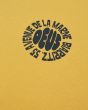 Camiseta surfera de manga corta Deus Ex Machina Biarritz Surf amarilla para hombre logo
