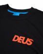 Camiseta de manga corta Deus Ex Machina Canggu Surf Address Negra para hombre serigrafía pecho y cuello redondo