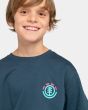 Niño con camiseta orgánica de manga corta Element Hills Youth azul marino logo