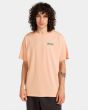 Hombre con camiseta orgánica de manga corta Element Reflections color melocotón frontal