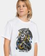 Niño con camiseta orgánica de manga corta Element x Timber Inside Weather Youth blanca estampado esqueleto