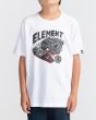 Chico con camiseta de manga corta Element Wolf blanca