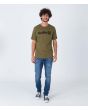 Hombre con camiseta de manga corta Hurley Everyday One and Only verde oliva frontal