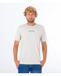 Hombre con camiseta de manga corta Hurley Everyday Explore Lost Square blanca frontal