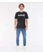 Hombre con camiseta de manga corta Hurley Everyday Washed One and Only Solid Negra frontal