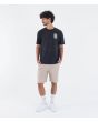 Hombre con camiseta de manga corta Hurley Organic Encore Negra ajuste oversize