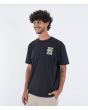Hombre con camiseta de manga corta Hurley Organic Encore Negra lateral