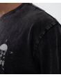 Hombre con camiseta de manga corta Hurley x Travis Barker Skull Island Negra Gráfico costura y efecto desgastado