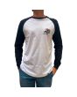 Hombre con Camiseta de manga larga Mission Ranglan Logo Explore Blanco-Negro Unisex frontal