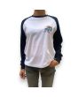 Mujer con Camiseta de manga larga Mission Ranglan Logo Explore Blanco-Negro Unisex 