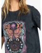 Mujer con Camiseta oversize de manga corta Roxy Girl Need Love C Antracita estampado vintage