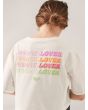 Niña con Camiseta Oversize de corte cuadrado Roxy Call You Mine Youth Blanca bordado espalda