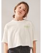 Niña con Camiseta Oversize de corte cuadrado Roxy Call You Mine Youth Blanca frontal
