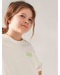 Niña con Camiseta Oversize de corte cuadrado Roxy Call You Mine Youth Blanca logo