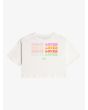 Camiseta Oversize de corte cuadrado Roxy Call You Mine Youth Blanca para niña posterior