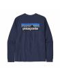 Camiseta de manga larga Patagonia M's LS P-6 Logo Responsibili-Tee Classic Navy para hombre gráfico posterior
