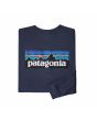Camiseta de manga larga Patagonia M's LS P-6 Logo Responsibili-Tee Classic Navy para hombre estampado