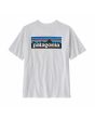 Camiseta de manga corta Patagonia Men's P-6 Logo Responsibili-Tee Blanca para hombre estampado espalda