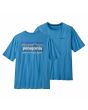 Camiseta orgánica de manga corta Patagonia P-6 Mission Organic Anacapa Blue Azul Cian para hombre