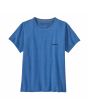 Camiseta de manga corta Patagonia Women's P-6 Logo Responsibili-tee Blue Bird para mujer serigrafiado delantero