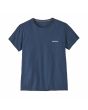 Camiseta reciclada de manga corta Patagonia Women's P-6 Logo Responsibili-Tee Utility Blue para mujer frontal