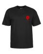 Camiseta de manga corta Powell Peralta Tucking Skeleton Negra para hombre logo pecho
