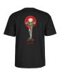 Camiseta de manga corta Powell Peralta Tucking Skeleton Negra para hombre estampado espalda