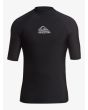 Camiseta de protección solar UPF 50 Quiksilver Heater Negra SS para hombre frontal
