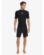 Camiseta de protección solar UPF 50 Quiksilver Heater Negra SS para hombre modelo