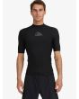 Camiseta de protección solar UPF 50 Quiksilver Heater Negra SS para hombre