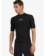 Camiseta de protección solar UPF 50 Quiksilver Heater Negra SS para hombre lateral