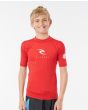 Chico con Camiseta de protección solar de manga corta Rip Curl Corp UV Boys roja