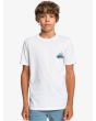 Niño con camiseta de manga corta Quiksilver Hells Yeah blanca frontal