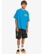 Niño con Camiseta orgánica de manga corta Quiksilver Kaleidoscope Boy Azul frontal