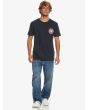 Hombre con Camiseta de manga corta Quiksilver Omni Circle Azul Marino ajuste
