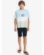 Niño con camiseta de manga corta Quiksilver Slow Dive azul Tie Dye frontal