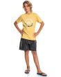 Niño con camiseta de manga corta Quiksilver Uprise amarilla frontal