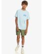Niño con camiseta de manga corta Quiksilver Warped Frames Youth azul celeste regular fit